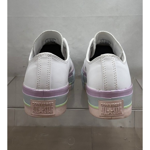 Converse Chuck Taylor All Star Lift Platform Rainbow Stripe Low Top Women's 9 - Picture 4 of 10
